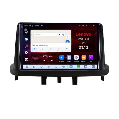 Navigatie Renault Megane 3 Lenovo Kit-145 8 Core 2.2 Ghz 8+128 Qled Incell 1K Android 360 Carplay DSP AHD 1080P ADAS 4G Wifi 5Ghz Bluetooth PRO