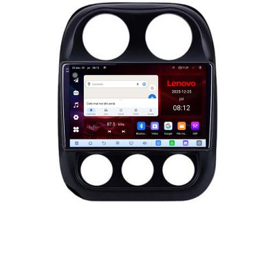 Navigatie Jeep Compass 2010-2016 Lenovo Kit-2500 8 Core 2.2 Ghz 8+128 Qled Incell 1K Android 360 Carplay DSP AHD 1080P ADAS 4G Wifi 5Ghz Bluetooth PRO