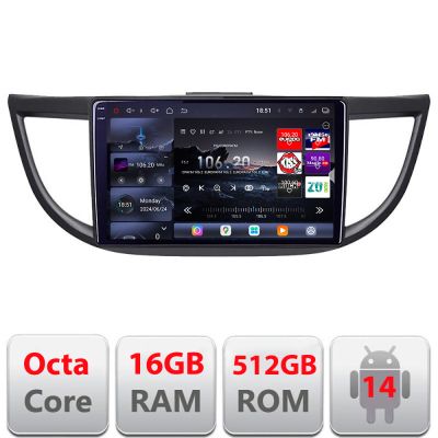 Navigatie Honda CRV 2012-2016 Edotec Kit-469 8 core QLED 2K 16+512GB 360 Android Waze USB Navigatie Internet Youtube Radio