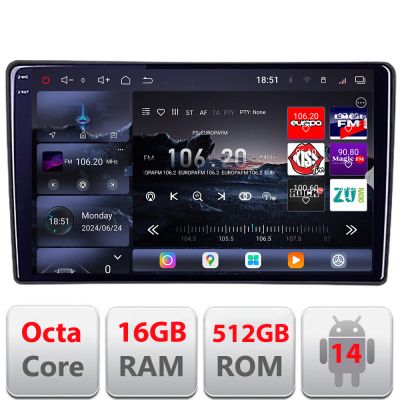Navigatie Toyota Auris 2007-2013 Edotec Kit-auris-2013 8 core QLED 2K 16+512GB 360 Android Waze USB Navigatie Internet Youtube Radio