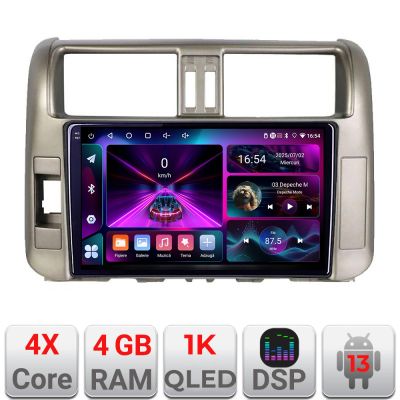 Navigatie Toyota Prado 2010-2013 A-347  4+64 InCell Display 1K Android Waze USB Navigatie Internet Youtube Radio